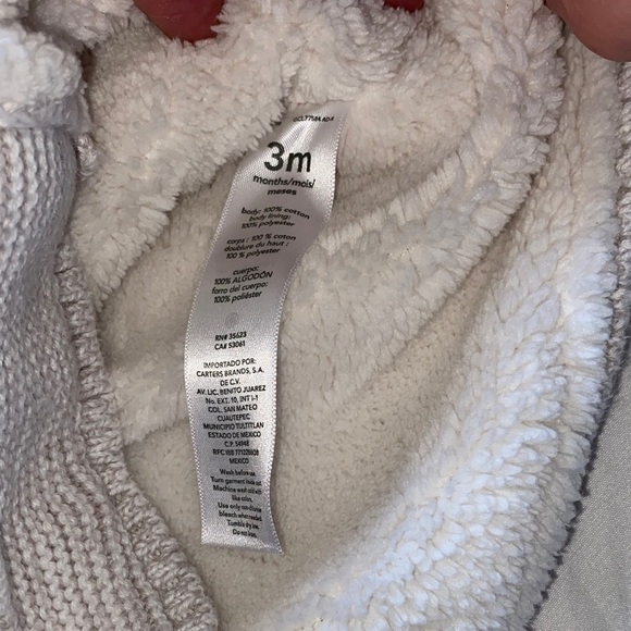 Carter's Cream Knit Puffer Jacket - Picture 6 of 11
